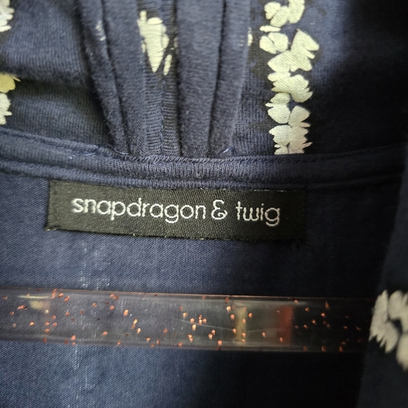 Snapdragon & Twig, Navy Blue Striped Cowl Neck Pocket Tunic Dress Size Medium - Picture 7 of 9